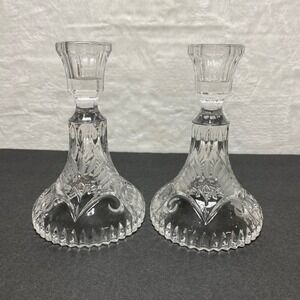 Ofnah Crystal Christmas Candlestick Holders‎ Hand Cut Made in Germany Pair
